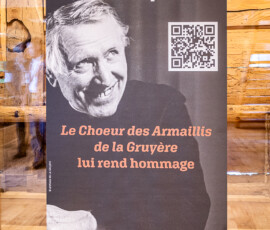 Affiche des 75 ans de la mort de l'Abbé Joseph Bovet lors du repas-concert du Chalet de Bataille